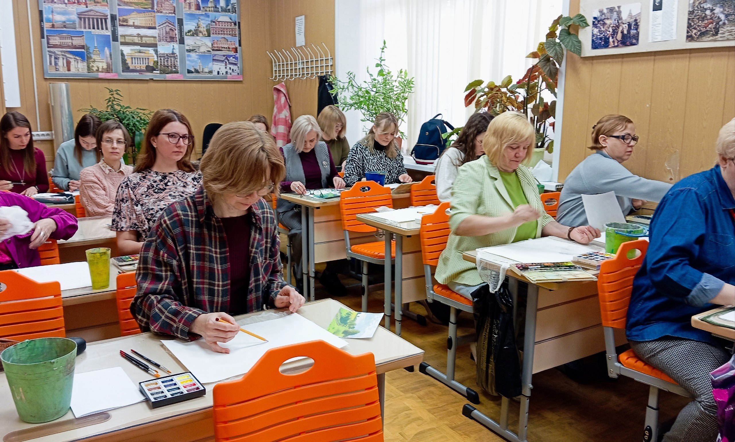 Летний пейзаж в технике 